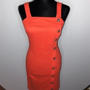 Red dress with buttons